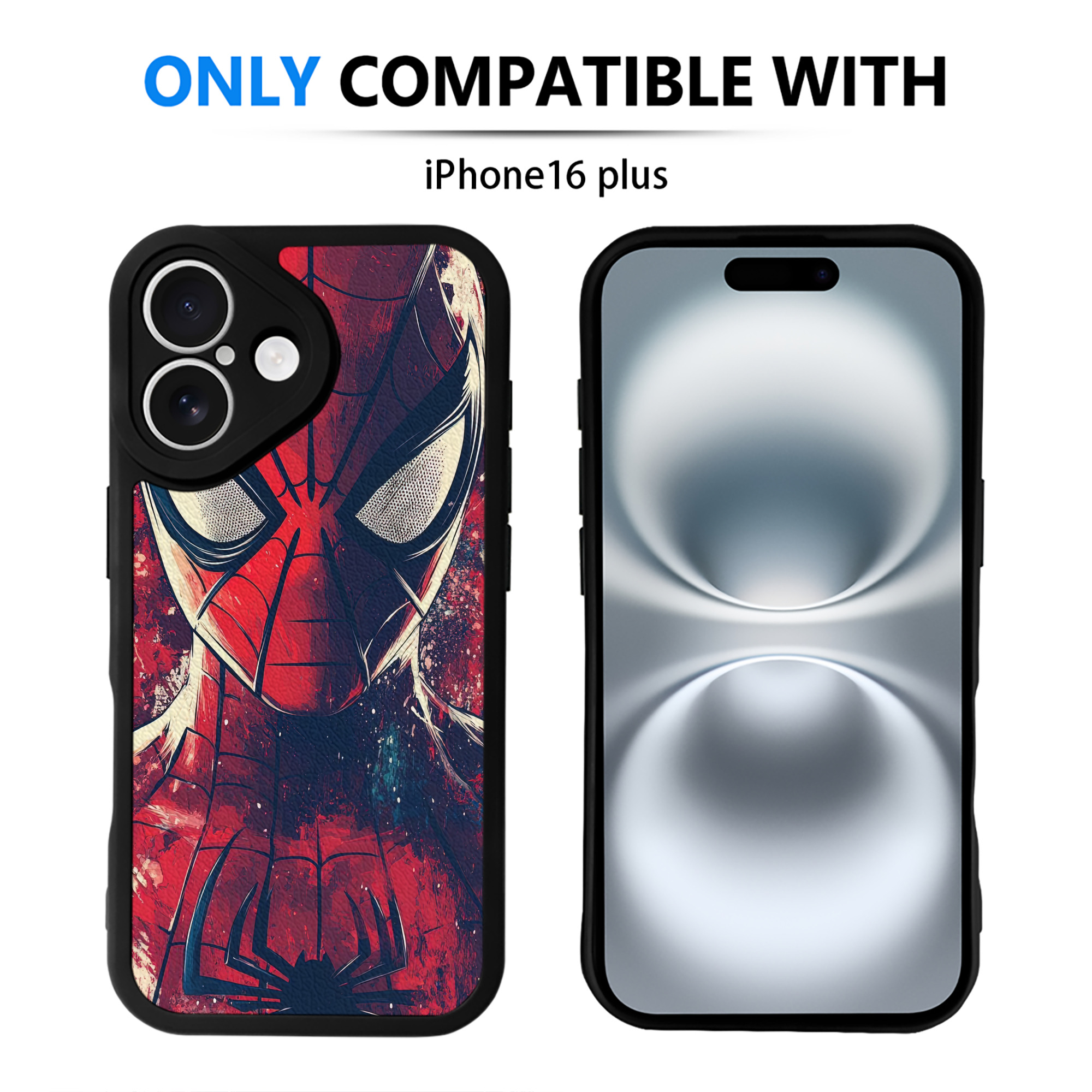 （画像用） Spider Man スパイダーマン 【iPhone 16シリーズ対応】シリコンスマホケース（レザー調） 材質：シリコン